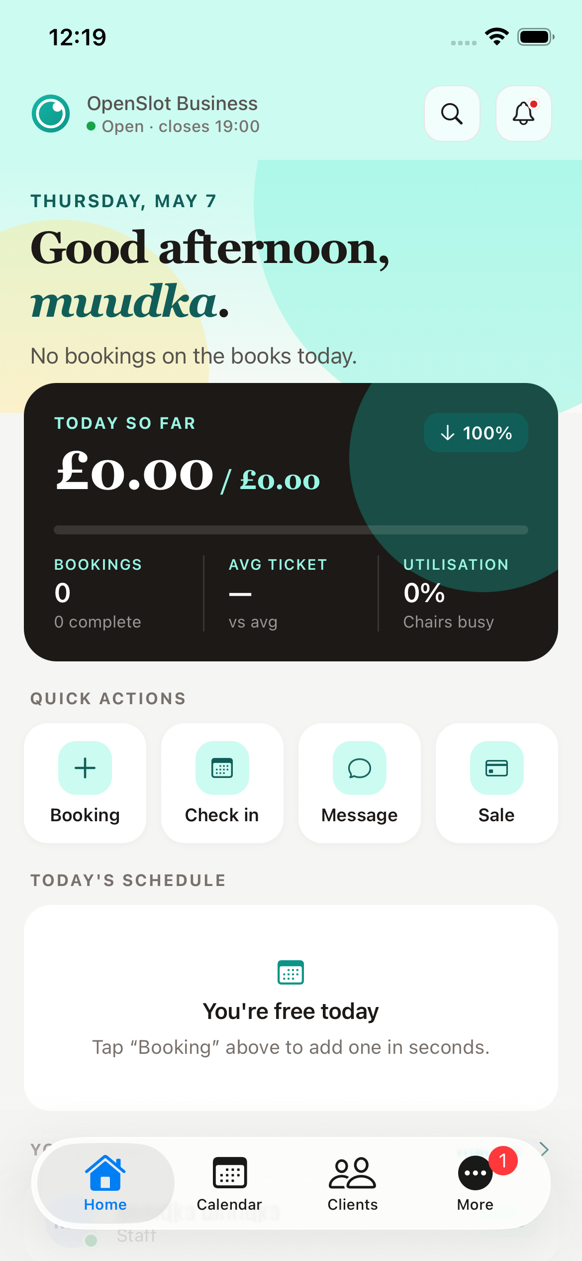 OpenSlot mobile app home screen